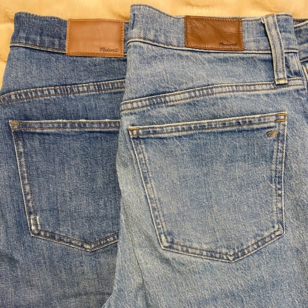 2x Pairs Madewell Classic Blue Denim Jeans